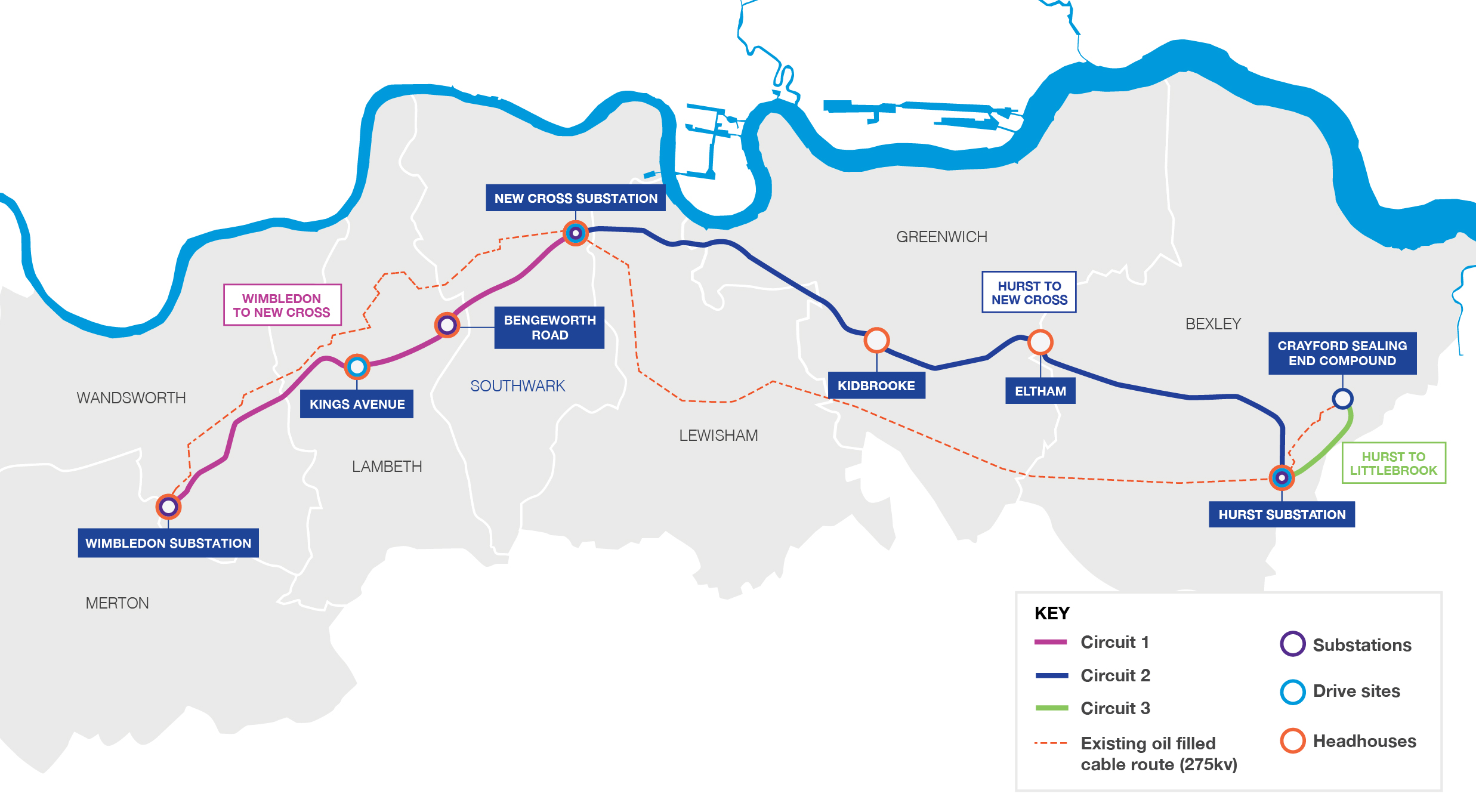 National Grid LPT2 power tunnel map